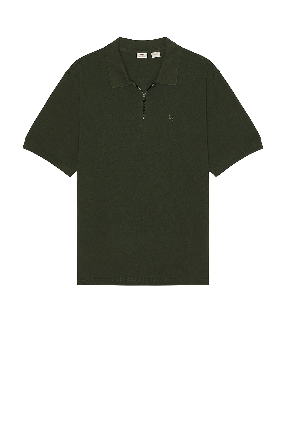 Zip Polo Shirt in Green