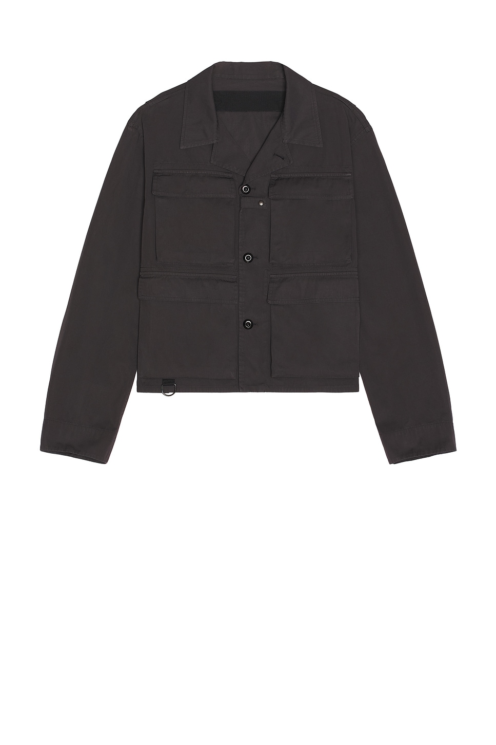 Lemaire Compact Cotton Twill Short Utility Jacket In Black