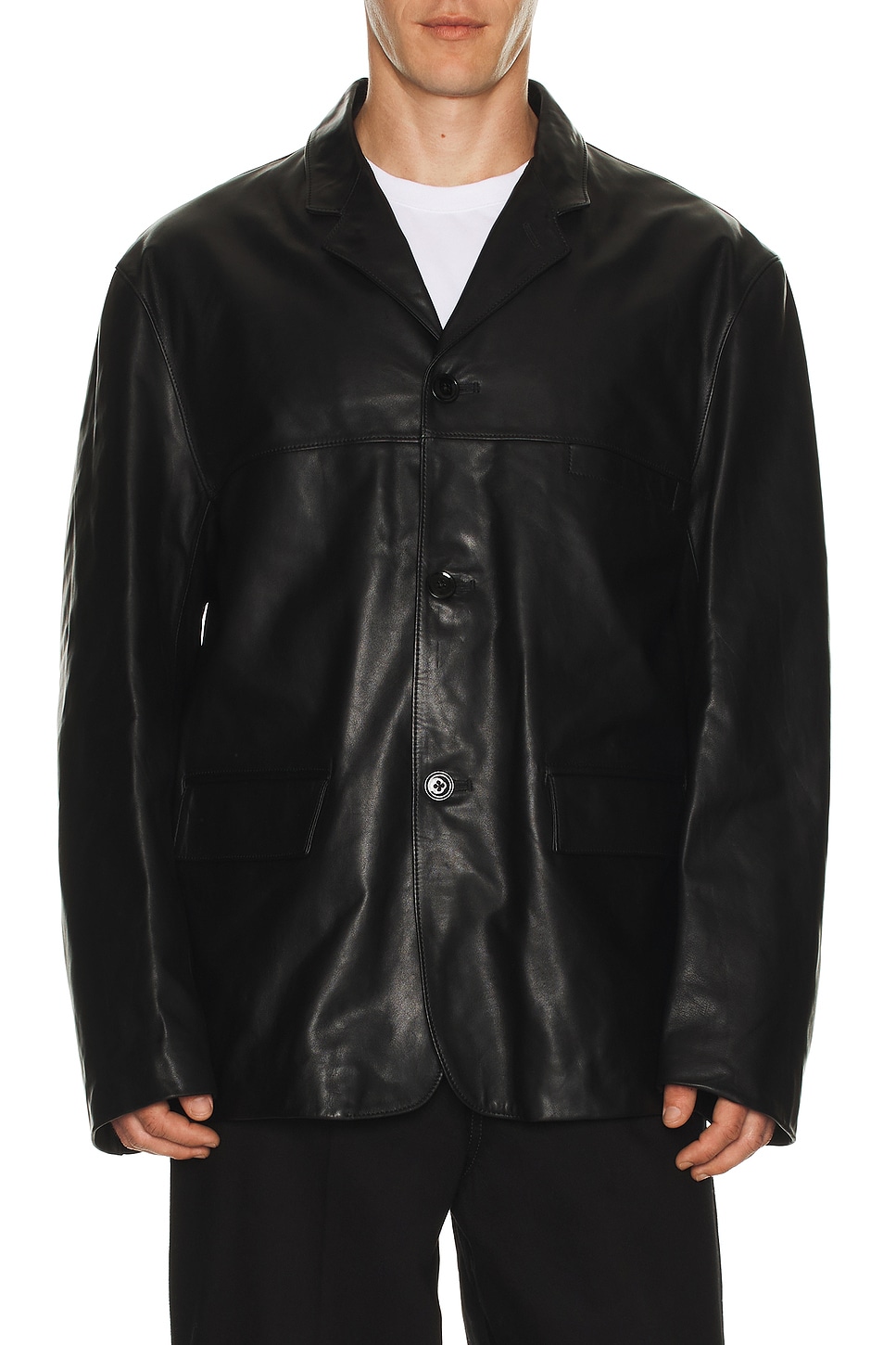 Image 1 of Lemaire Nappa Lamb Leather Sb Jacket in Black