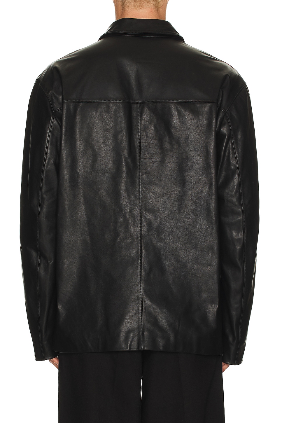 Lemaire Nappa Lamb Leather Sb Jacket In Black