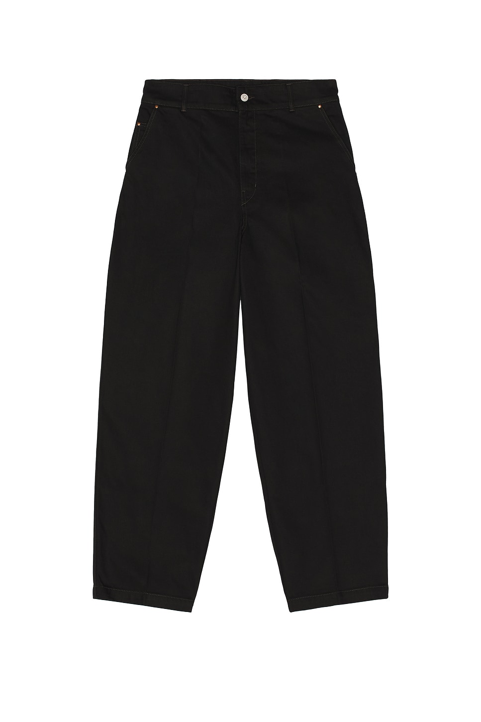 Image 1 of Lemaire Heavy Black Denim Maxi Barrel Workwear Pants in Black
