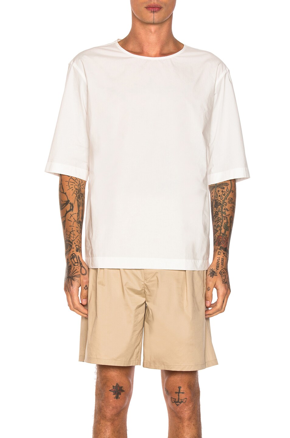 Image 1 of Lemaire Poplin Short Sleeve Shirt in White