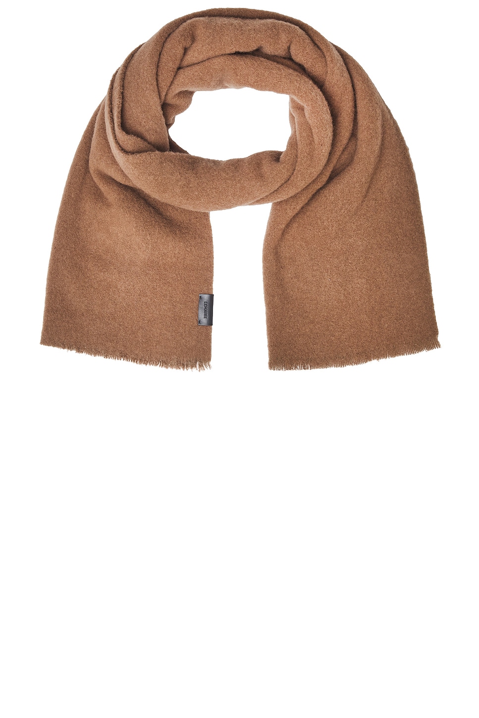 Shop Lemaire Maxi Fluffy Scarf In Hazelnut Brown