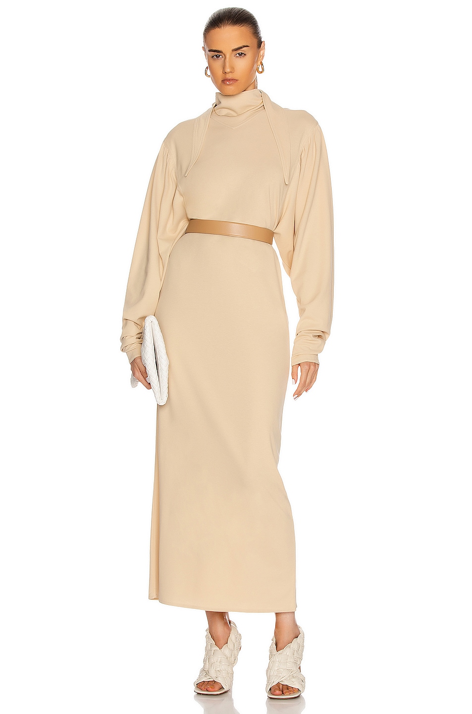 Image 1 of Lemaire Foulard Dress in Almond Milk