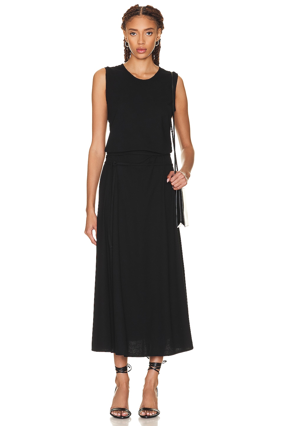 Image 1 of Lemaire Belted Sleeveless Dress in Black