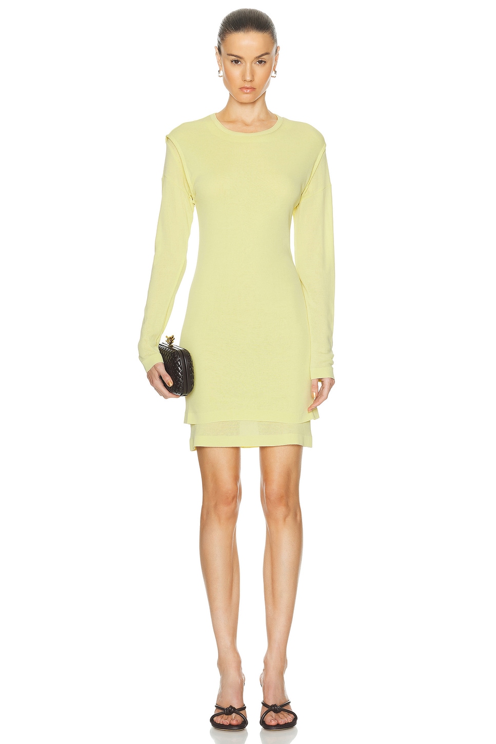 Image 1 of Lemaire Double Layer Seamless Dress in Pale Canary