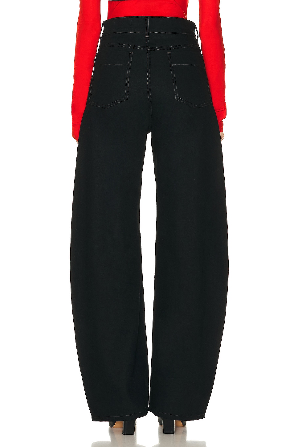 Lemaire High Waisted Curved Pants in Moonstone