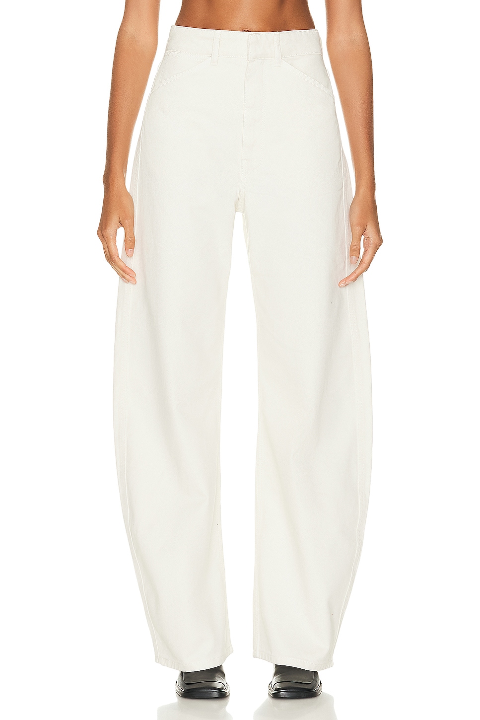Image 1 of Lemaire High Waisted Curved Pant in Clay White