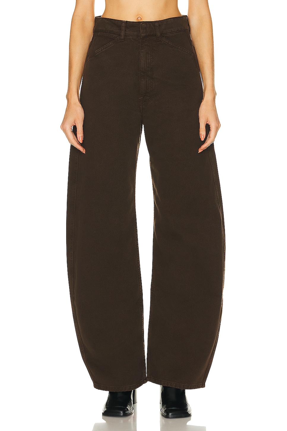 Image 1 of Lemaire High Waisted Curved Pant in Espresso