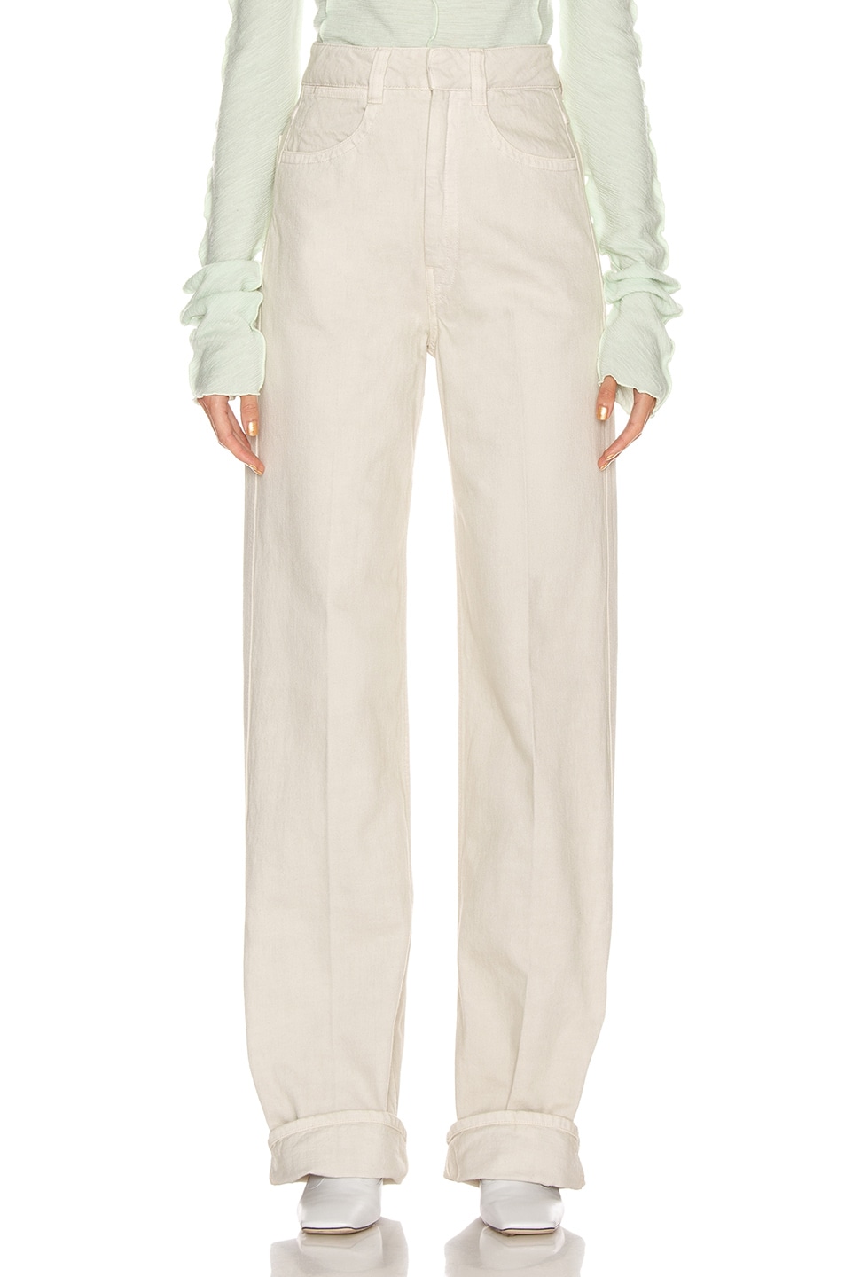 Image 1 of Lemaire High Waisted Jean in Chalk