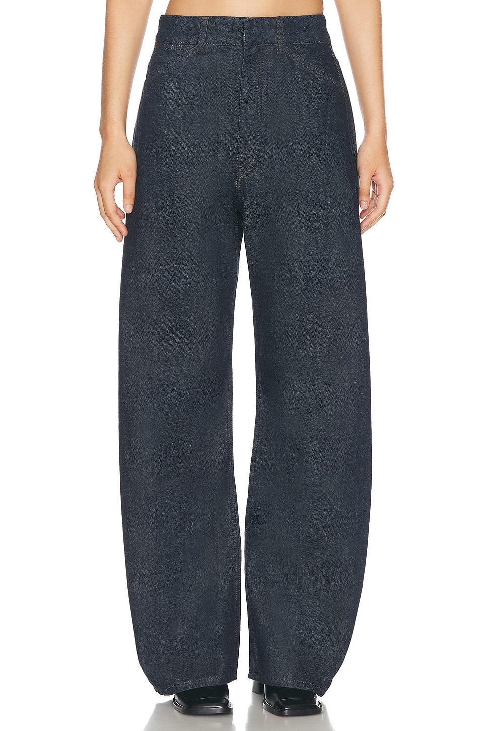 Image 1 of Lemaire High Waisted Curved Leg in Denim Indigo