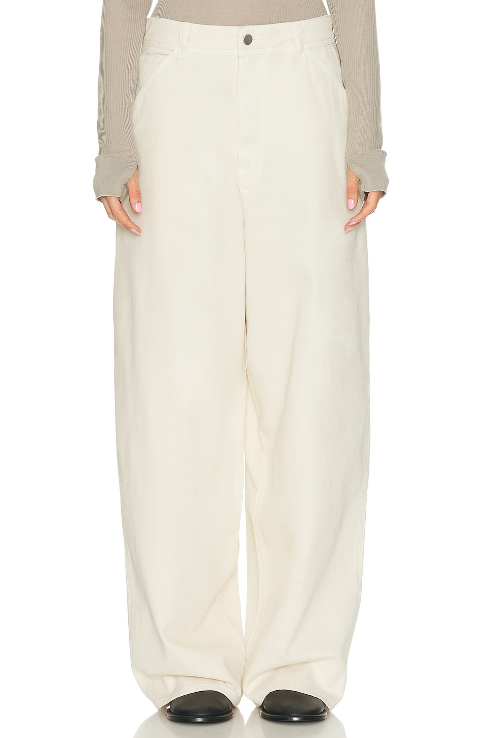 Image 1 of Lemaire Wide Leg in Denim Snow Clay