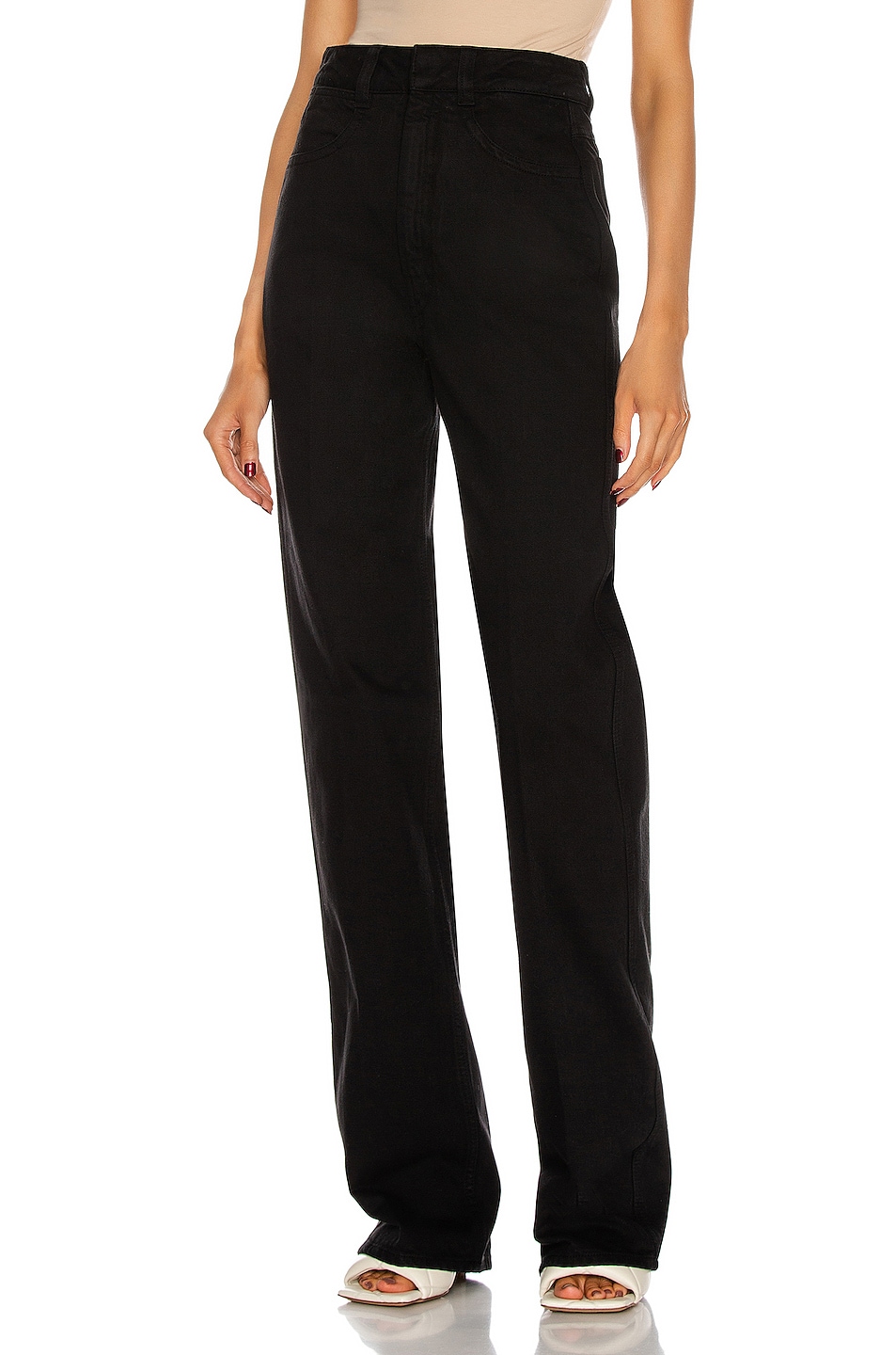 Image 1 of Lemaire Denim High Waisted Pant in Black
