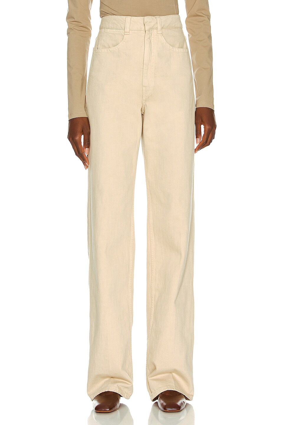 Image 1 of Lemaire Denim Pant in Saltpeter