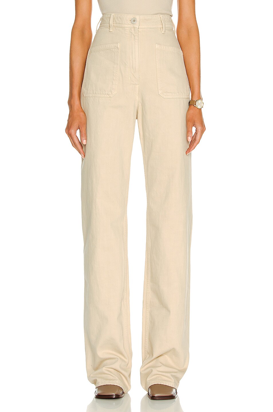 Image 1 of Lemaire Denim Sailor Pant in Saltpeter