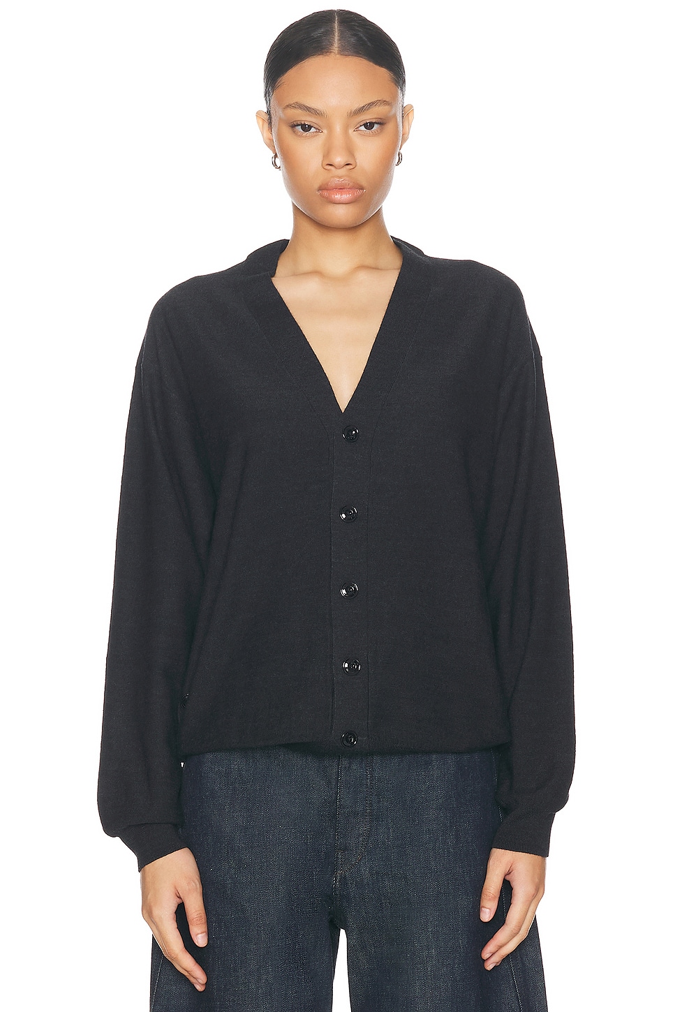 Shop Lemaire Relaxed Twisted Cardigan In Anthracite