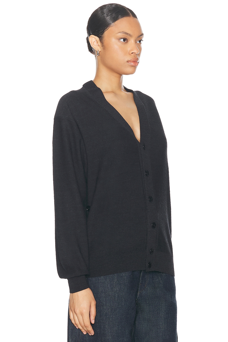 Shop Lemaire Relaxed Twisted Cardigan In Anthracite