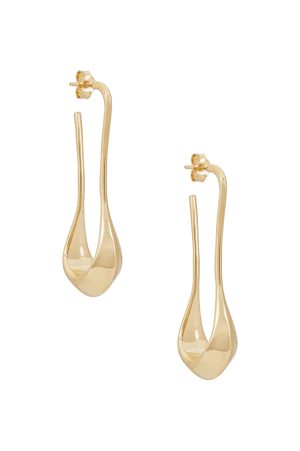 Image 1 of Lemaire Short Drop Earrings in Light Gold