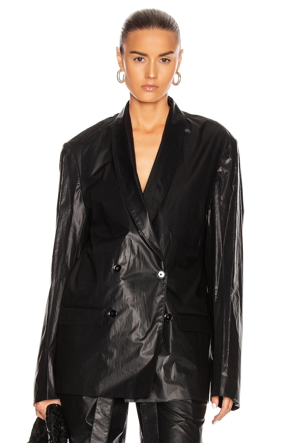 Image 1 of Lemaire Double Breasted Jacket in Black