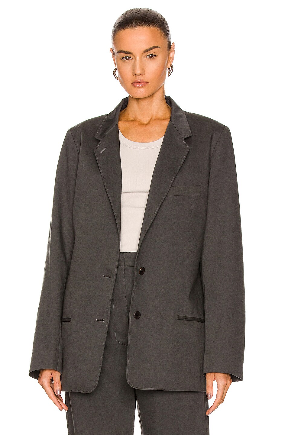 Image 1 of Lemaire Soft Suit Jacket in Dark Slate Green