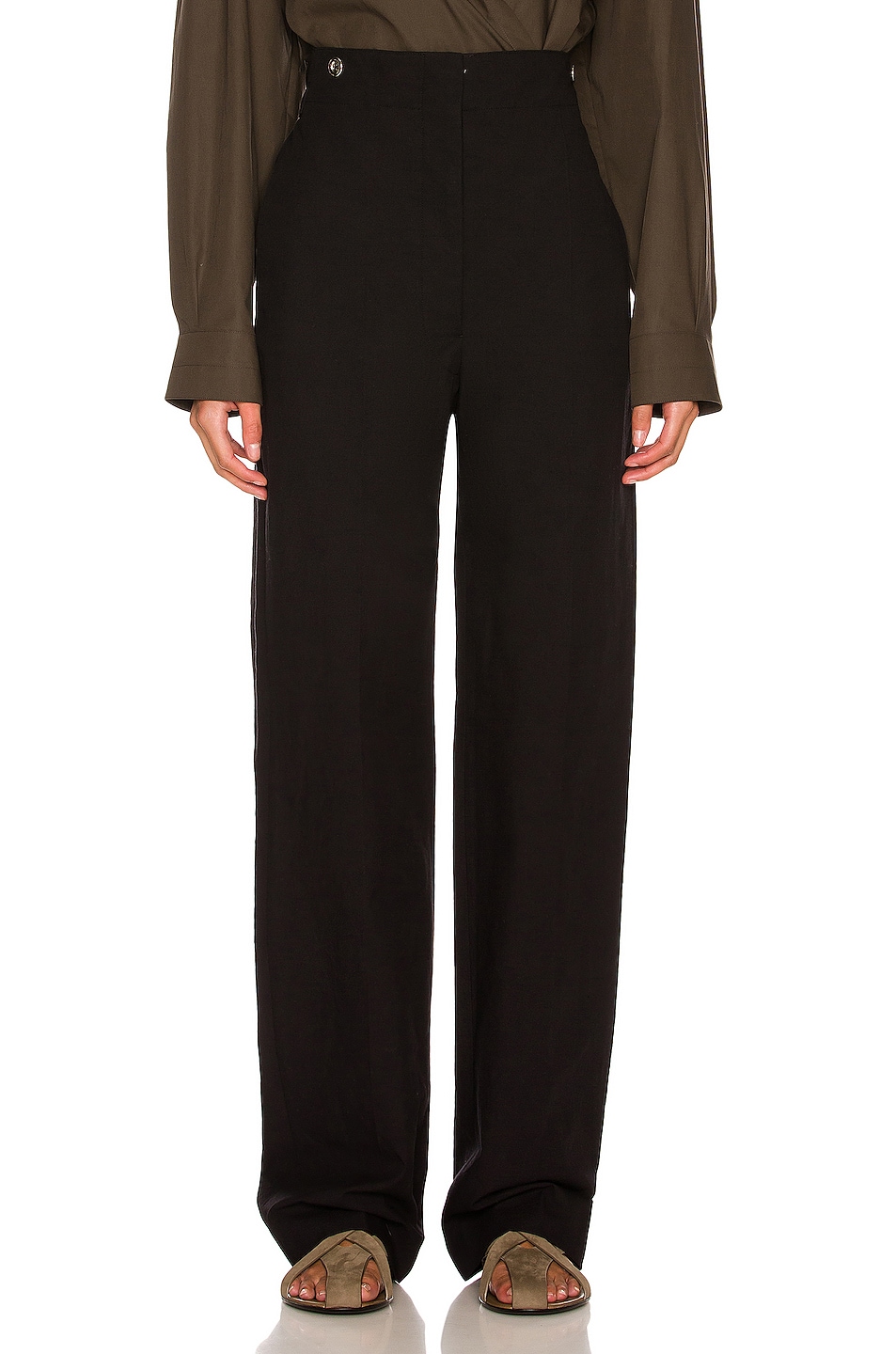 Image 1 of Lemaire High Waisted Pant in Black