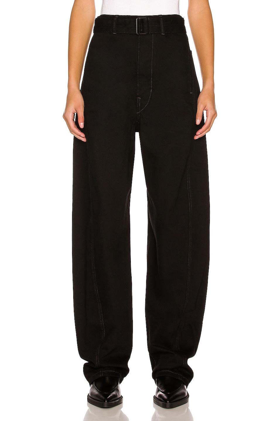 Lemaire Twisted Belted Pant in Black | FWRD