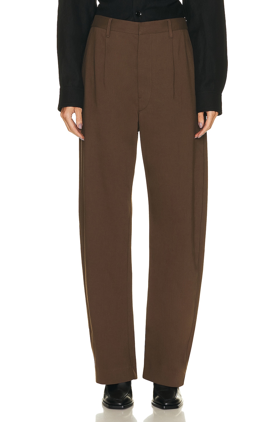 Image 1 of Lemaire Curved Suit Pant in Hazelnut Brown