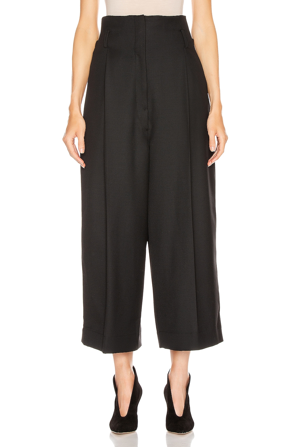 Lemaire High Waisted Tailored Pant in Black | FWRD