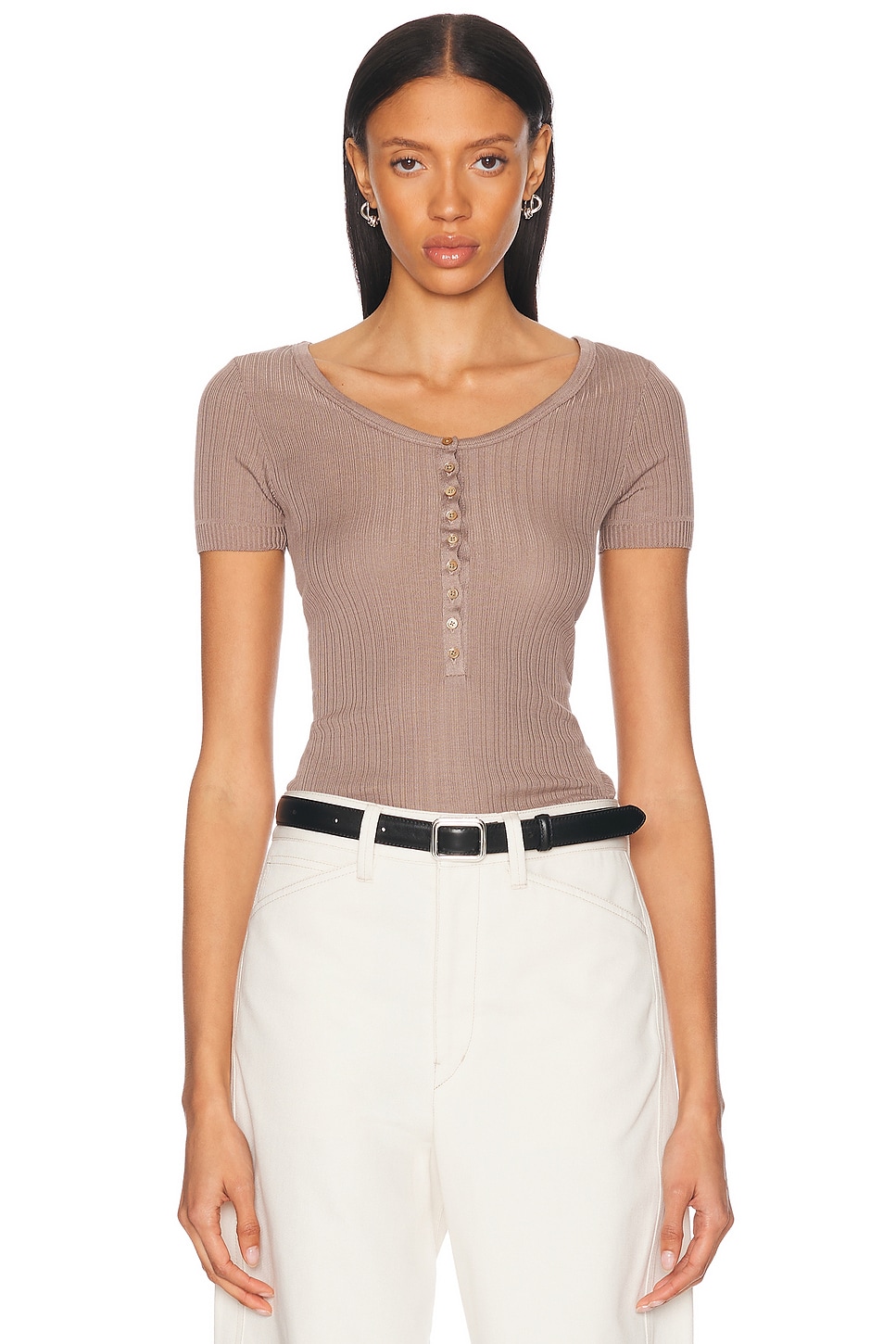 Lemaire Button Ribbed Bodysuit