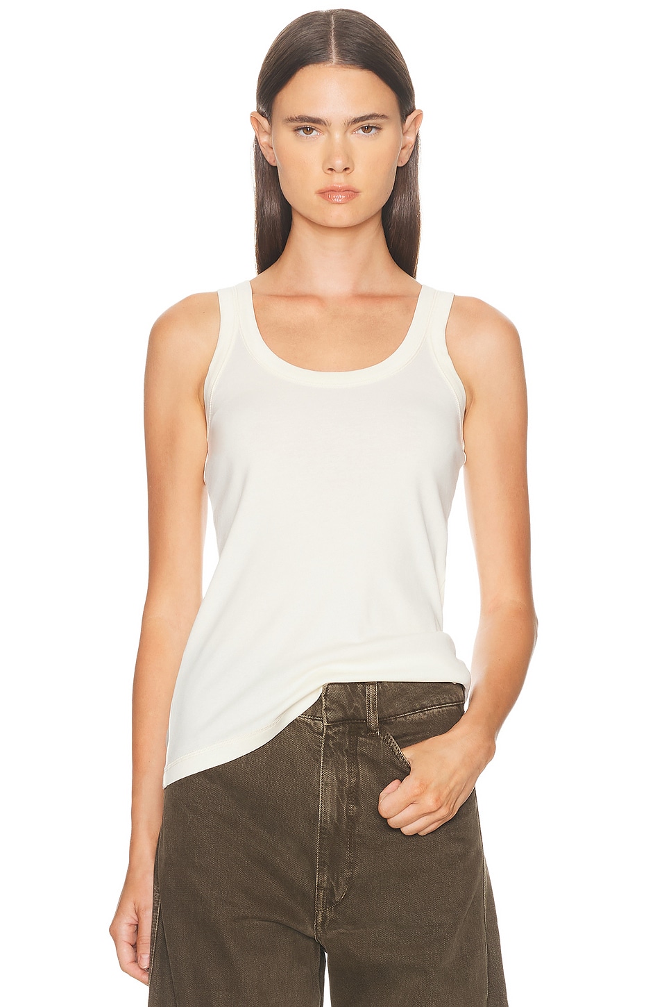 Lemaire Seamless Sleeveless Top In White