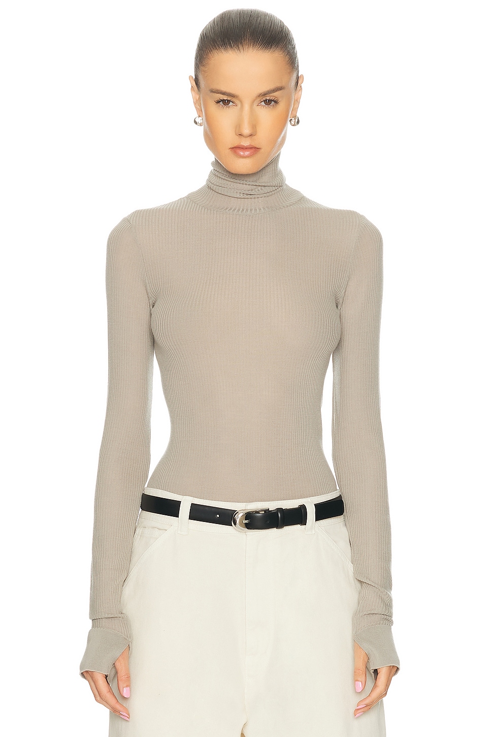 Image 1 of Lemaire Seamless High Neck Top in Light Sage