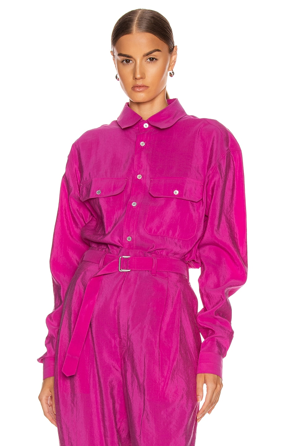 Image 1 of Lemaire Military Shirt in Fuchsia