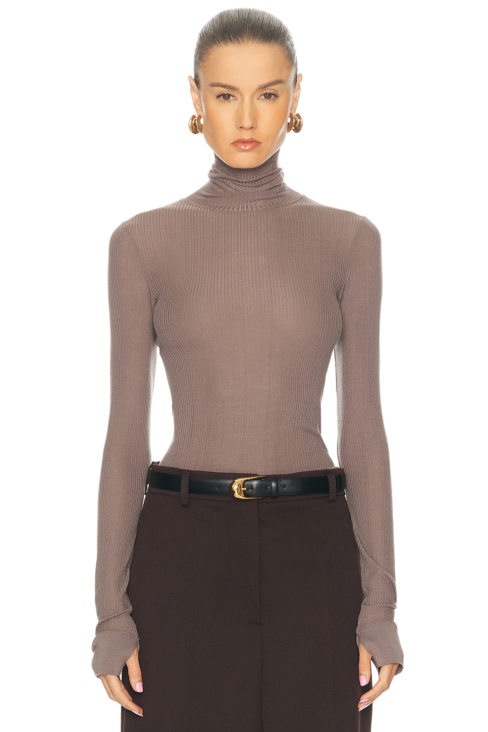 Image 1 of Lemaire Seamless High Neck Top in Misty Mauve