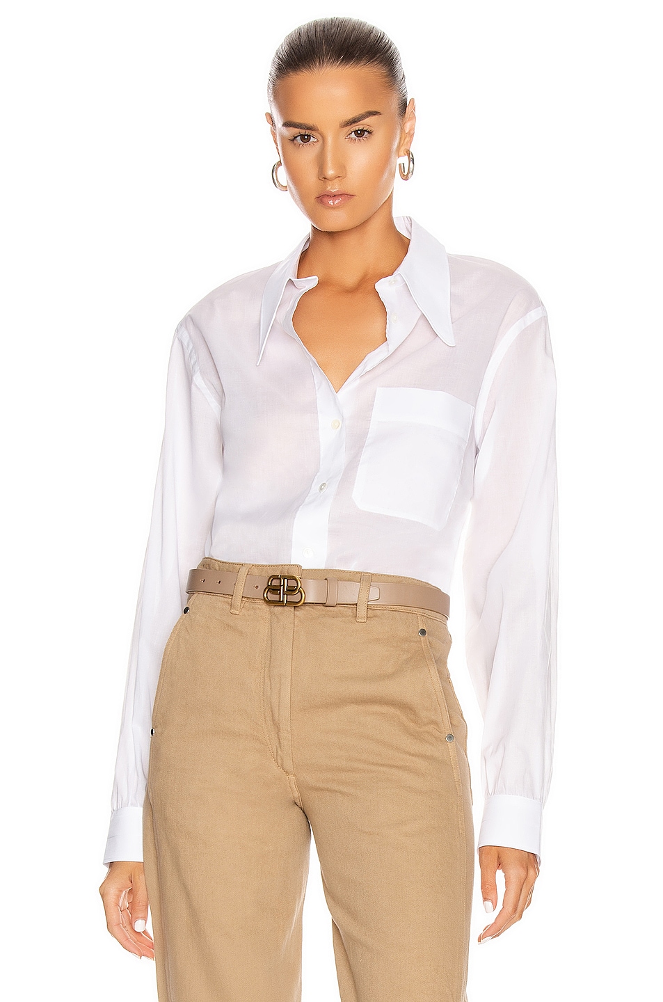 Image 1 of Lemaire Pointed Collar Top in White