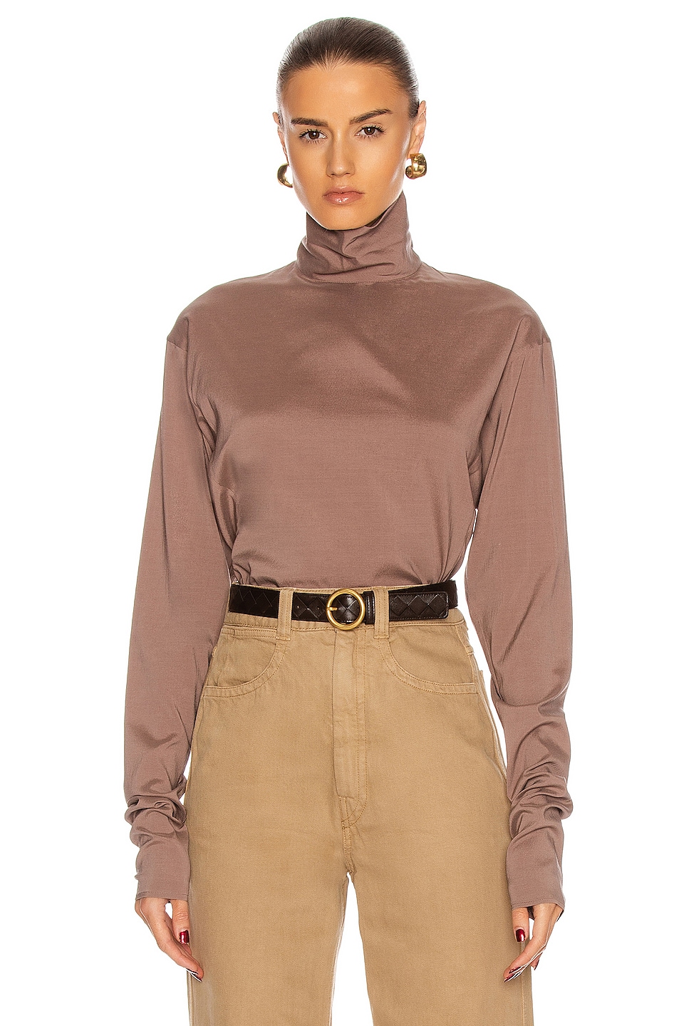 Image 1 of Lemaire Soft Turtleneck Top in Deep Taupe
