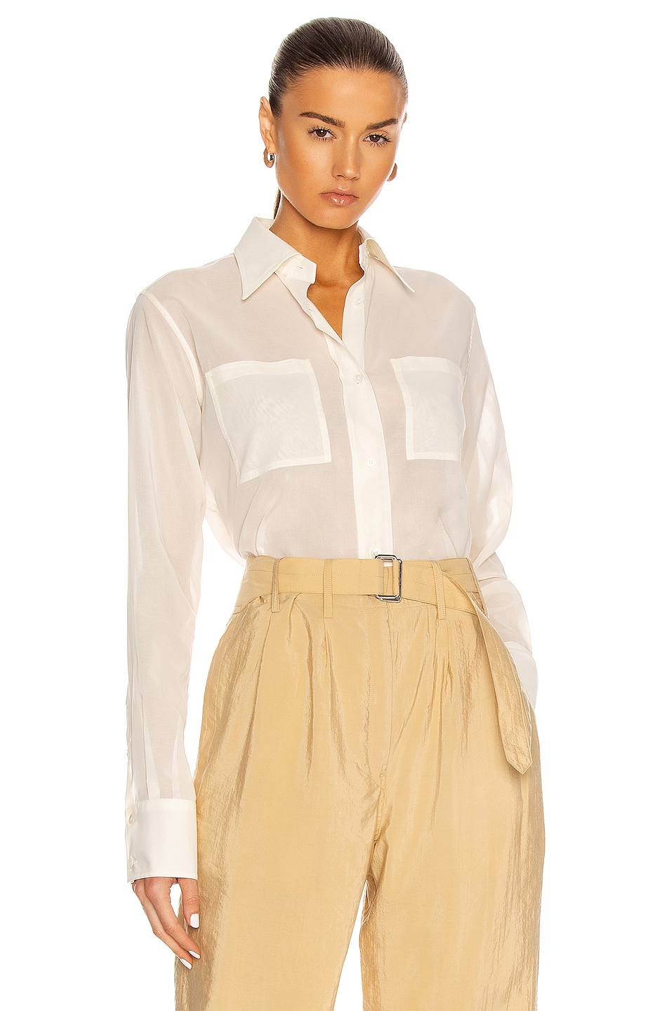 Image 1 of Lemaire Pointed Collar Shirt in Off White