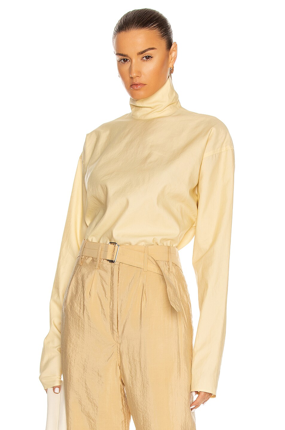 Image 1 of Lemaire High Neck Second Skin Top in Cream