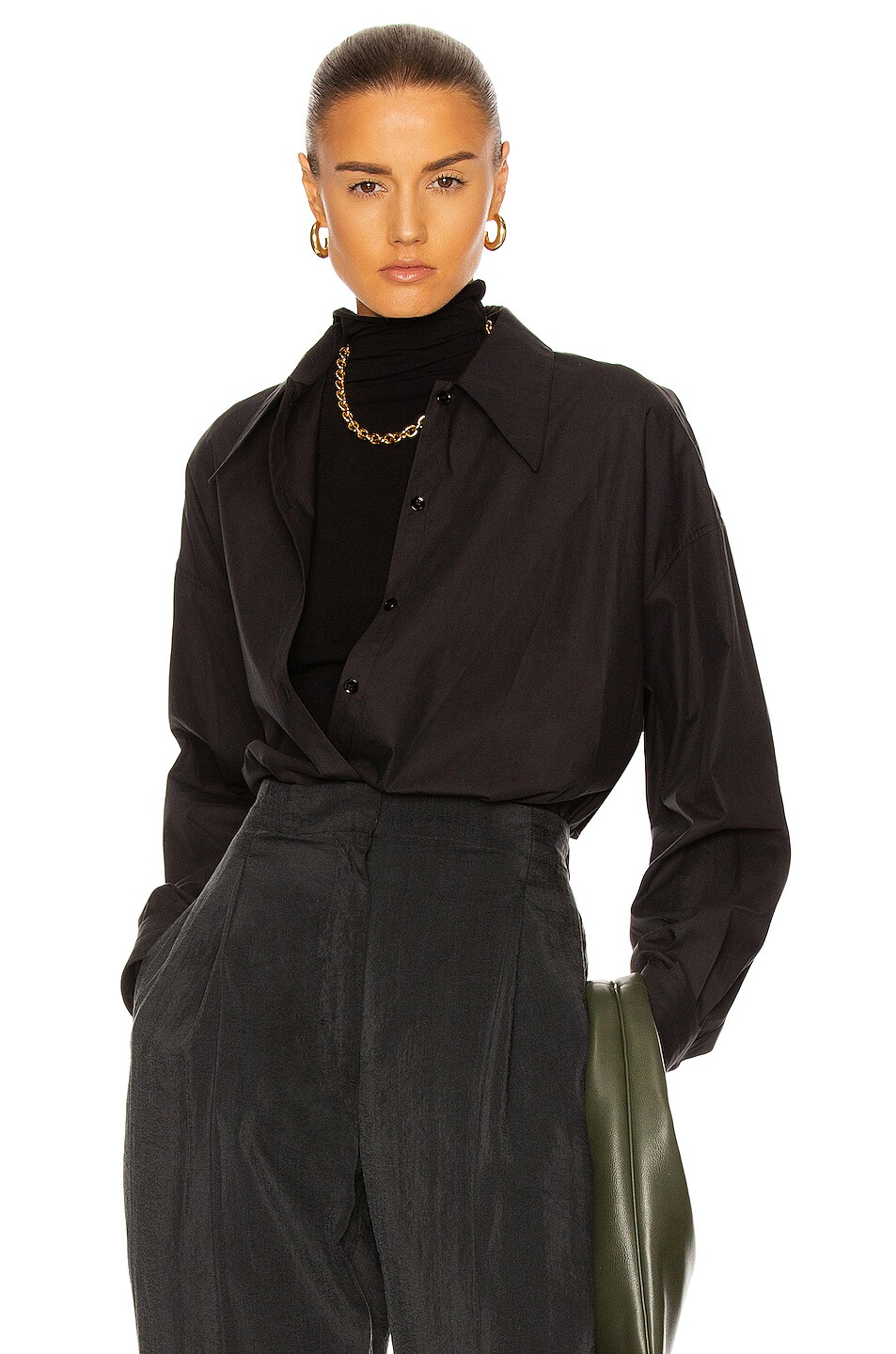 Image 1 of Lemaire Twisted Shirt in Black