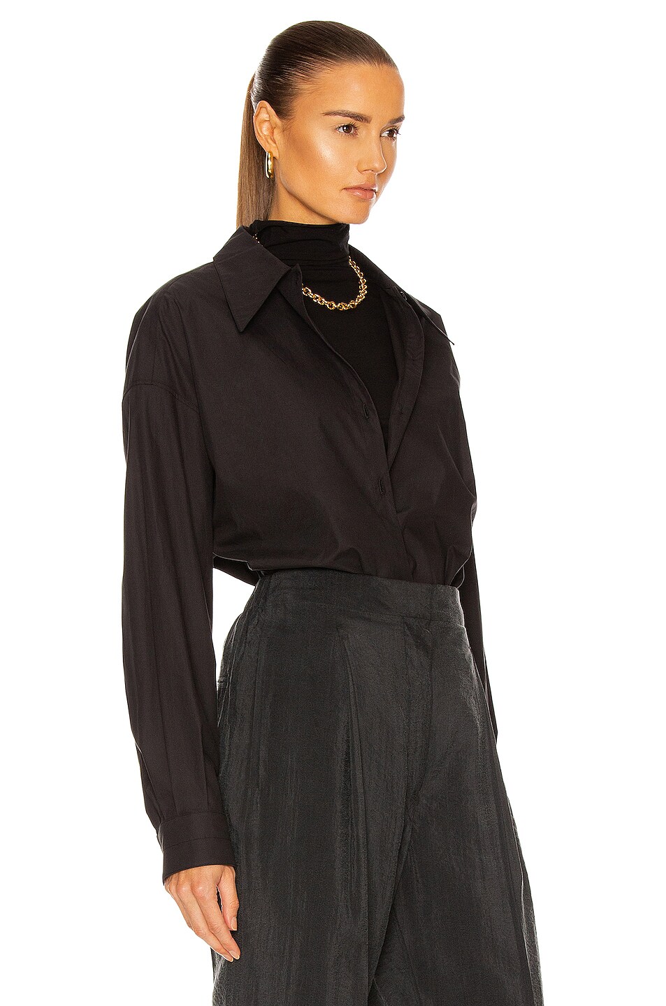 Lemaire Twisted Shirt in Black | FWRD