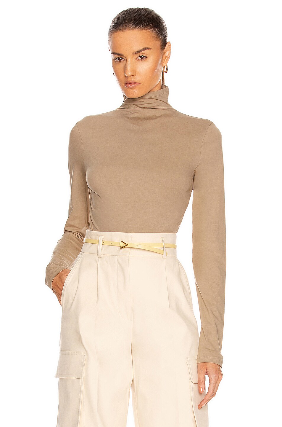 Image 1 of Lemaire Long Sleeve Second Skin Top in Greige