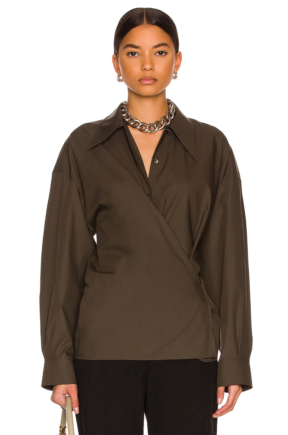 Image 1 of Lemaire Twisted Shirt in Espresso