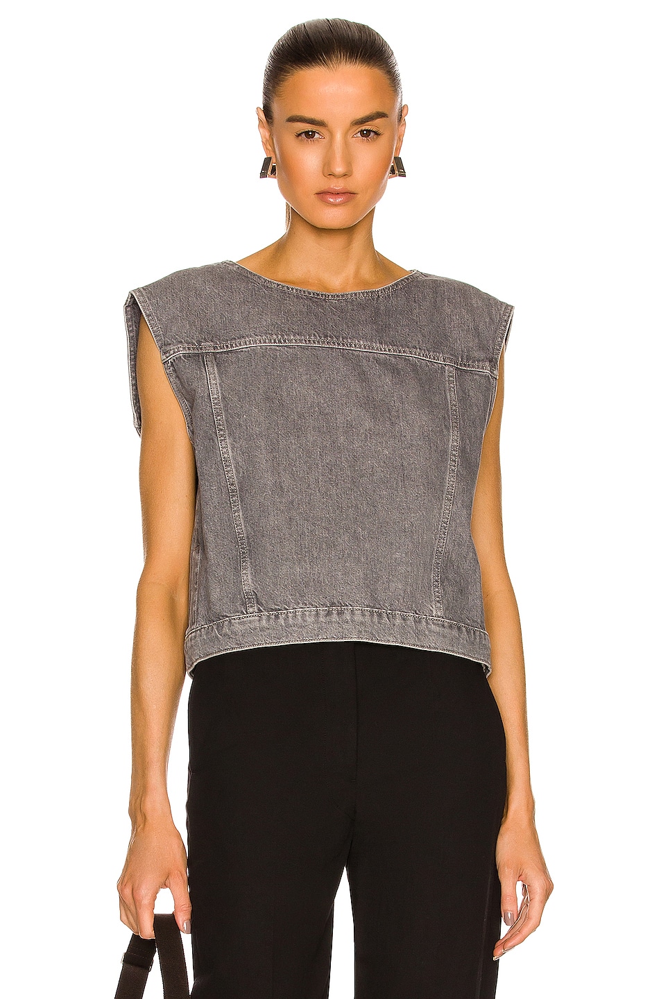 Image 1 of Lemaire Denim Shirt in Denim Stone Grey
