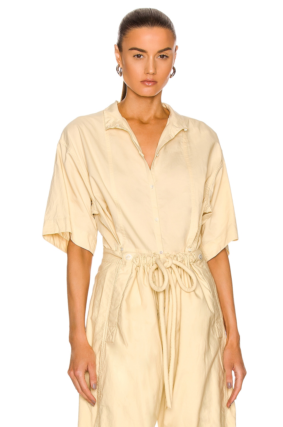 Image 1 of Lemaire Convertible Shirt in Pale Custard