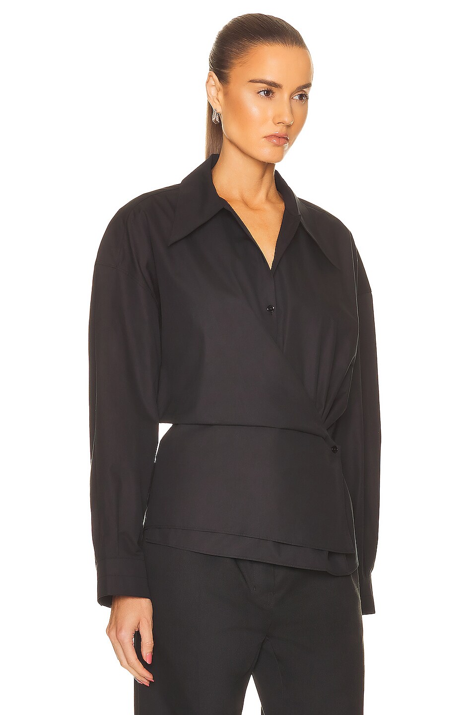 Lemaire Twisted Shirt in Black | FWRD