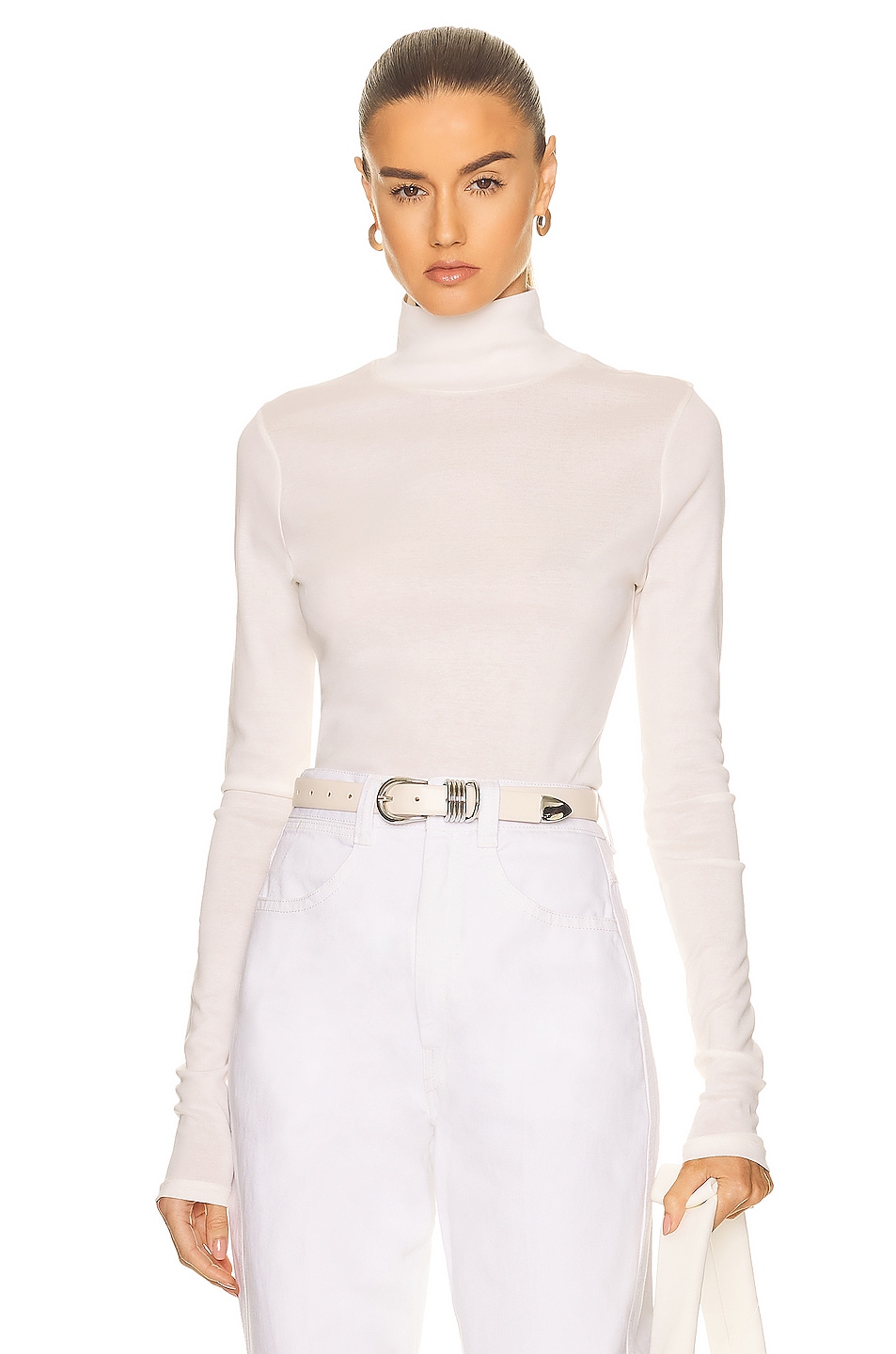 Image 1 of Lemaire Second Skin High Neck Top in Chalk