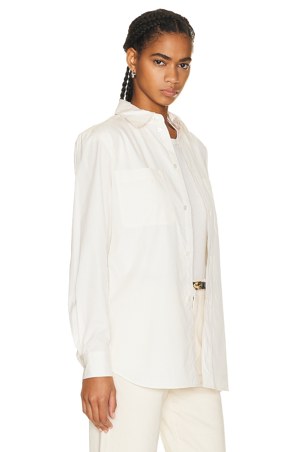 Lemaire Button Up Shirt in Chalk | FWRD