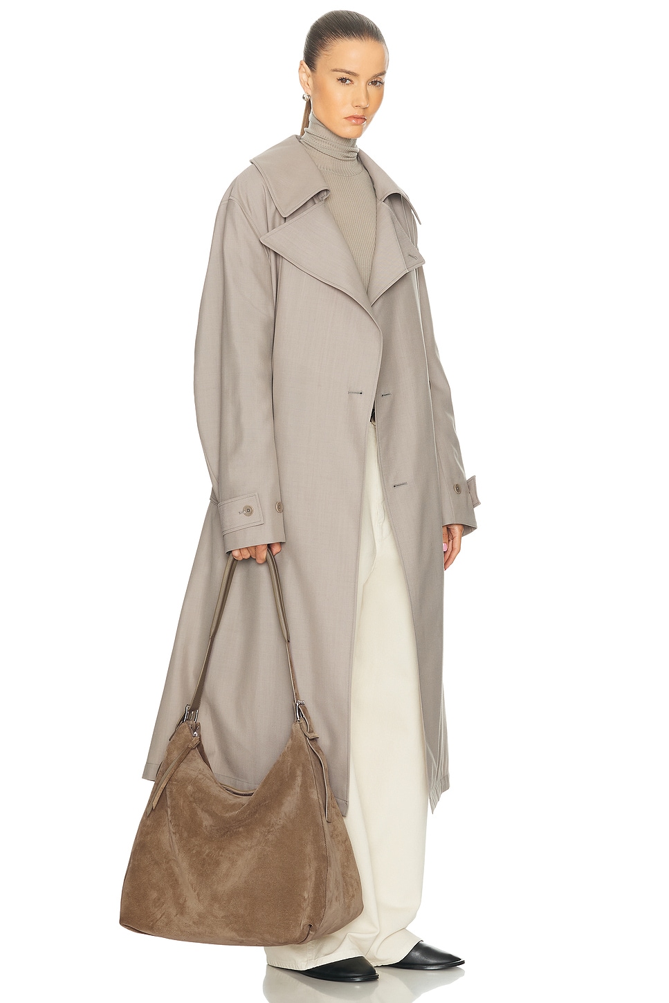 Lemaire Belted Hobo Bag In Gray