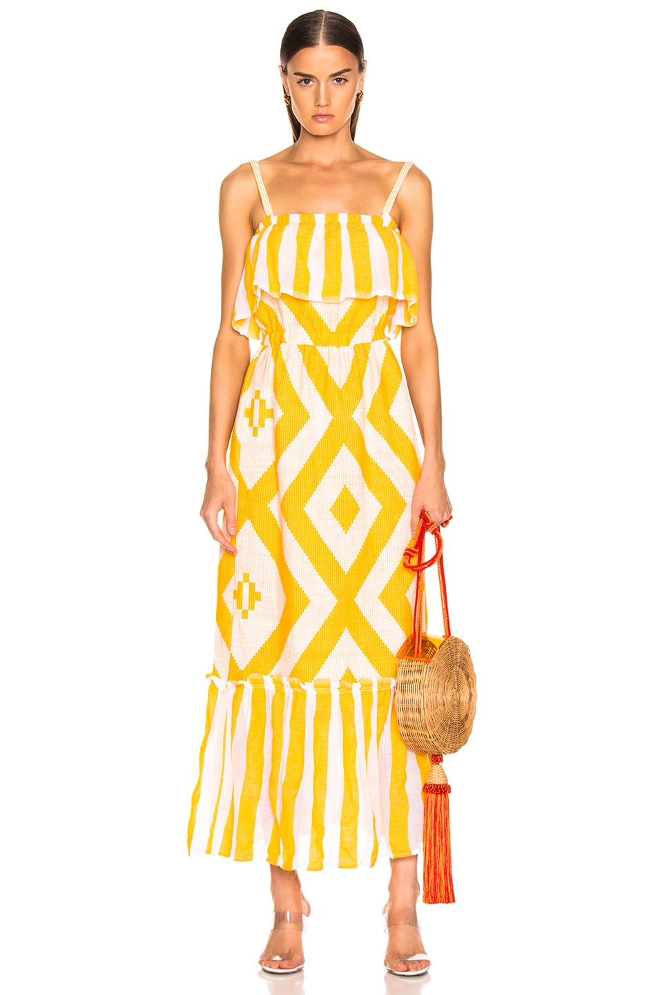 Image 1 of Lemlem Biruhi Long Tier Dress in Yellow