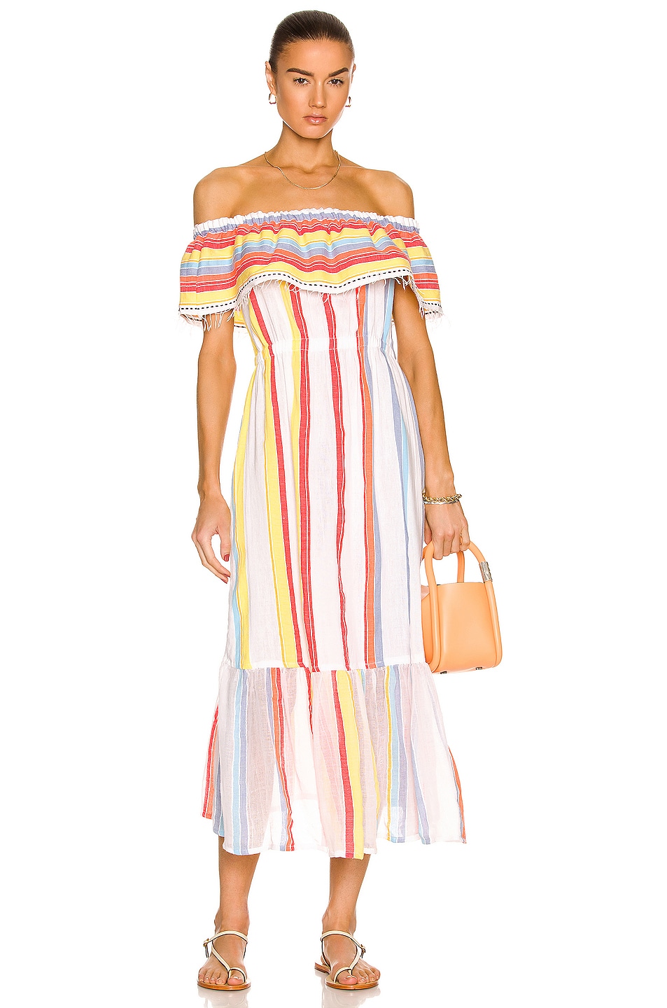 Image 1 of Lemlem Mokati Beach Dress in Stripes Lemon Zest