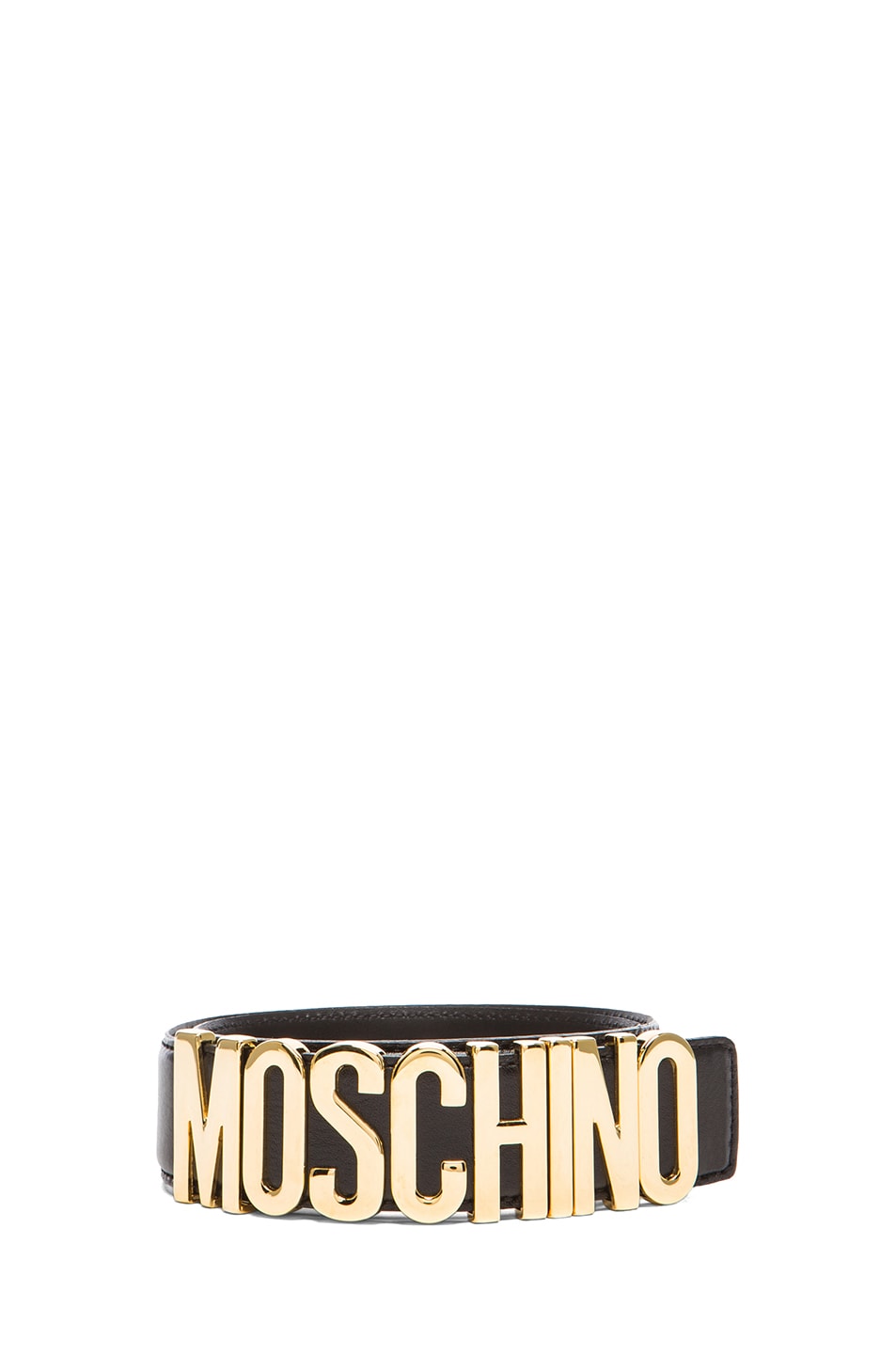 Moschino Logo Belt in Black | FWRD